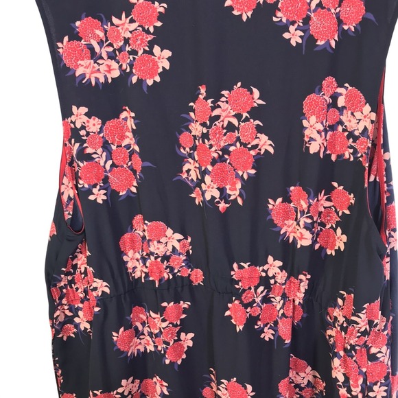 PLEIONE Navy Floral Sleeveless Duster Kimono Cardigan Vest Women 2X - Picture 14 of 16